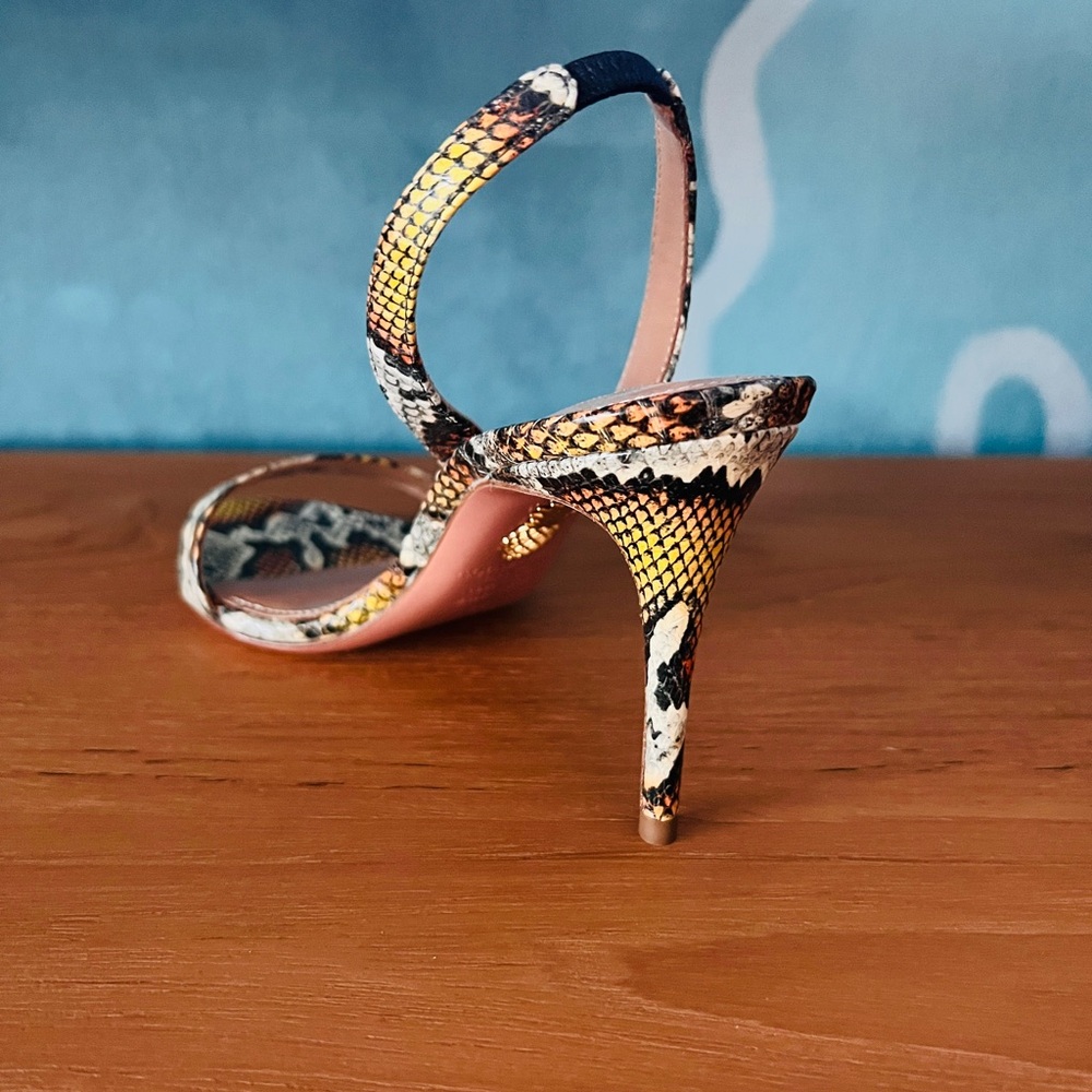 Aquazzura Python Print Slingback Sandals Stiletto… - image 9